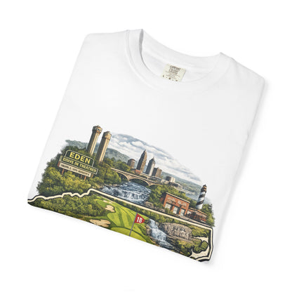 T-Shirt — 'Eden Made' Scenic Cityscape Tee (Vintage Travel/Local Pride)