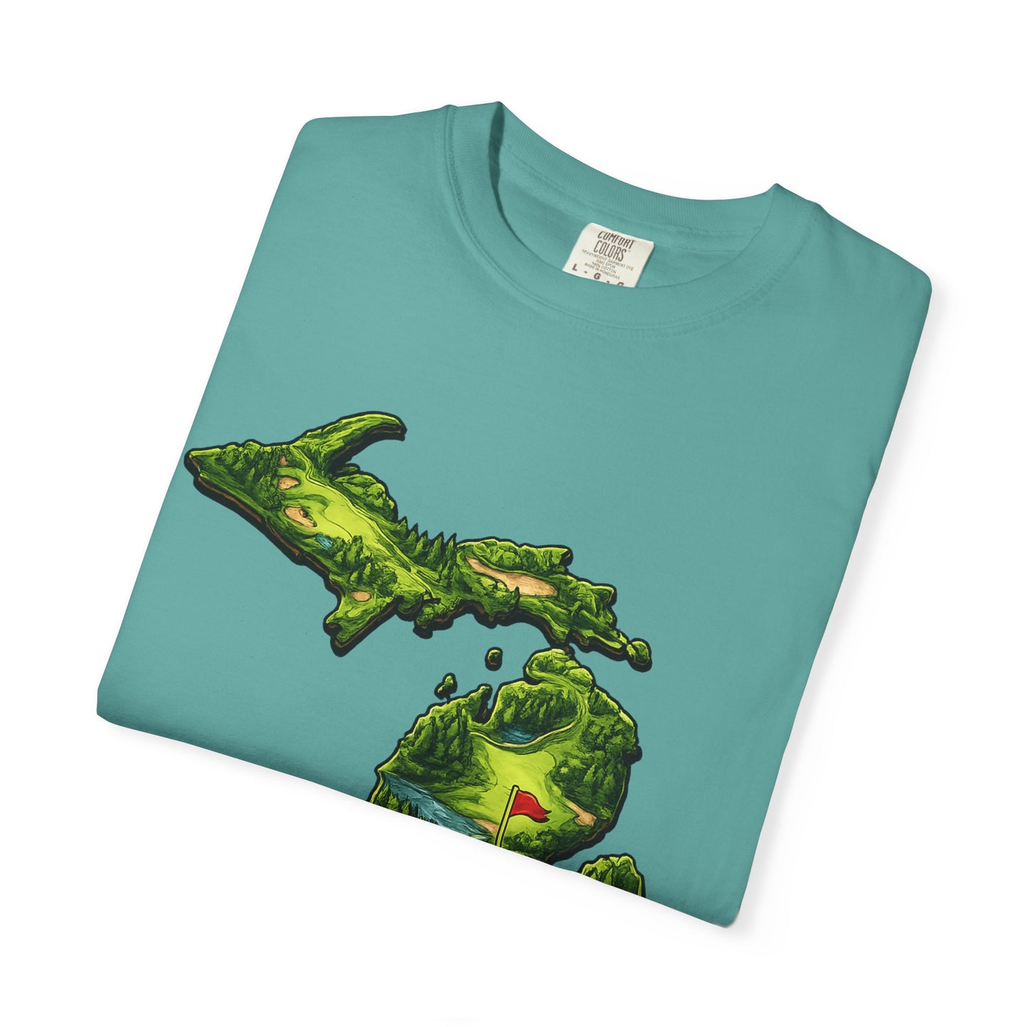 Michigan Made T-Shirt — Retro Green Map Graphic