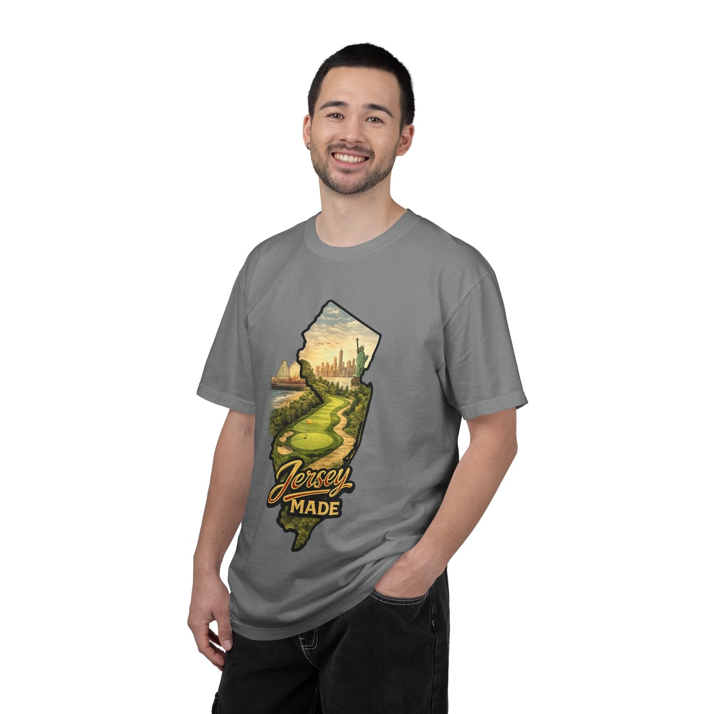 Jersey Made T-Shirt — New Jersey Scenic State Map Graphic Tee