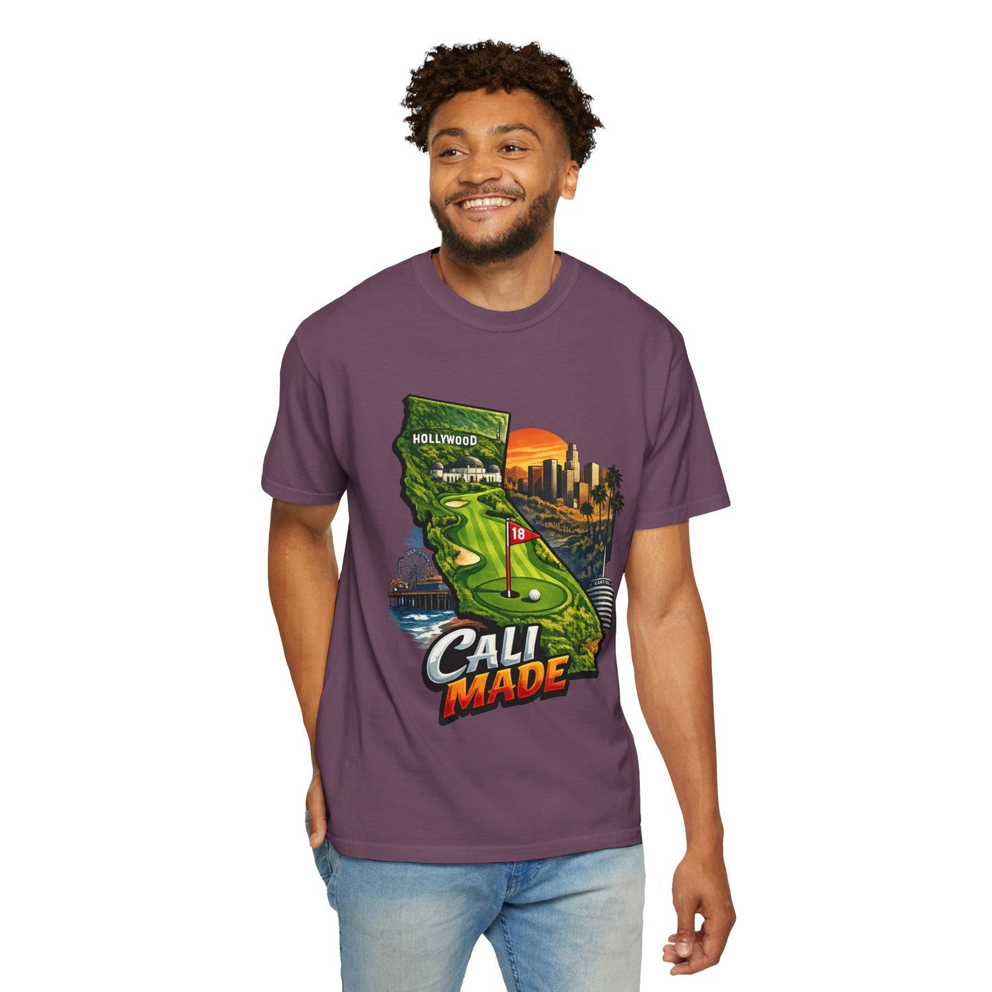 Cali Made T-Shirt — California Golf & Cityscape Tee