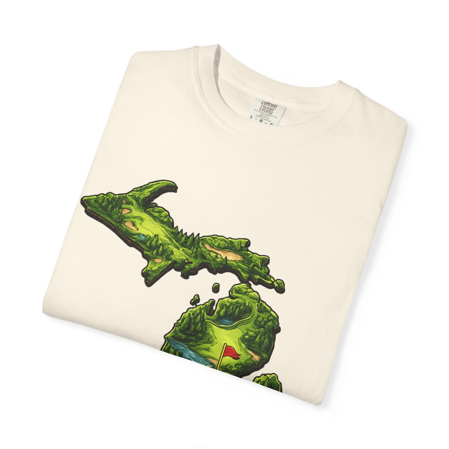 Michigan Made T-Shirt — Retro Green Map Graphic
