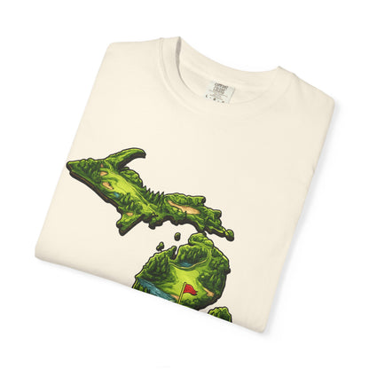 Michigan Made T-Shirt — Retro Green Map Graphic