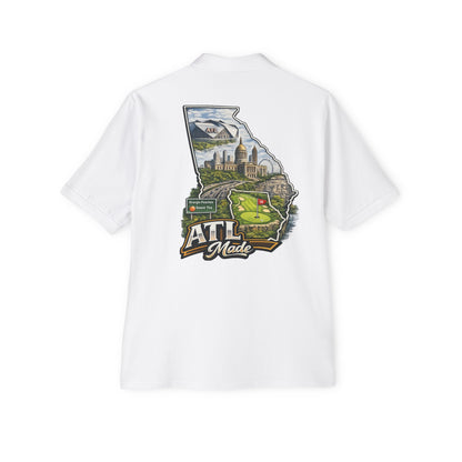 ATL Made Georgia Polo Shirt — Atlanta State Map Golf & Cityscape Chest Logo