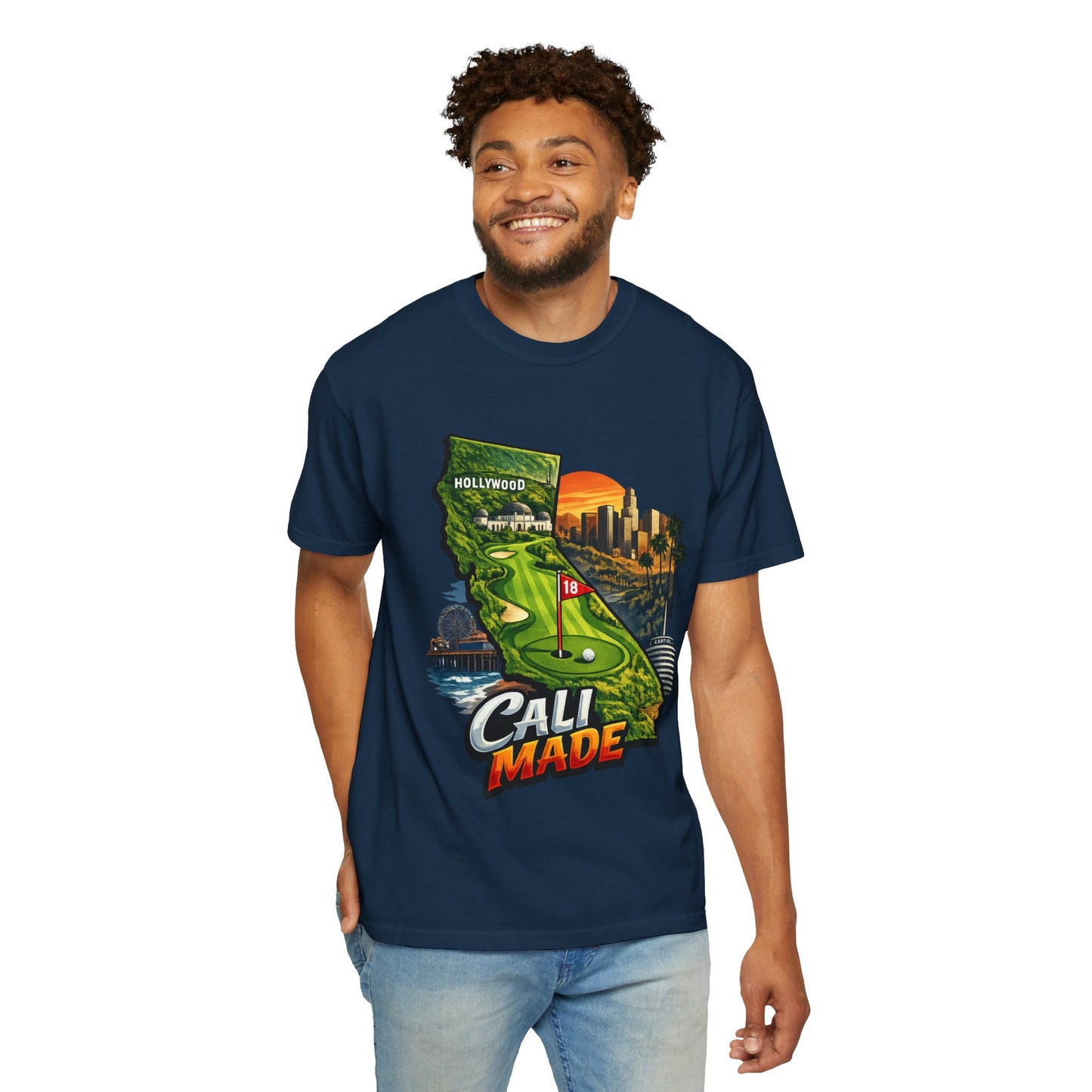 Cali Made T-Shirt — California Golf & Cityscape Tee