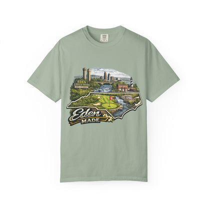 T-Shirt — 'Eden Made' Scenic Cityscape Tee (Vintage Travel/Local Pride)