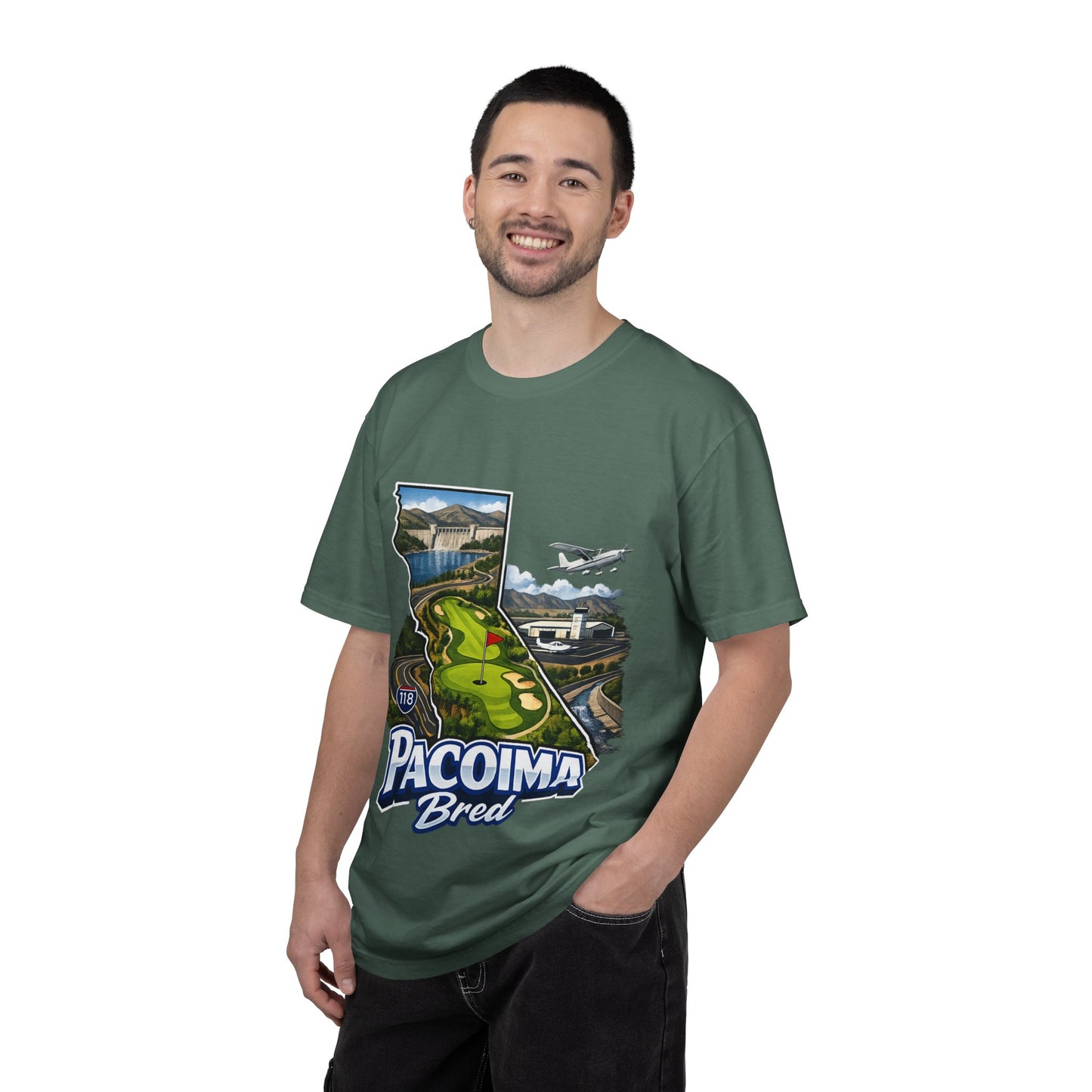 Pacoima Bred Graphic T-Shirt — Vintage Los Angeles Golf & Aviation Design