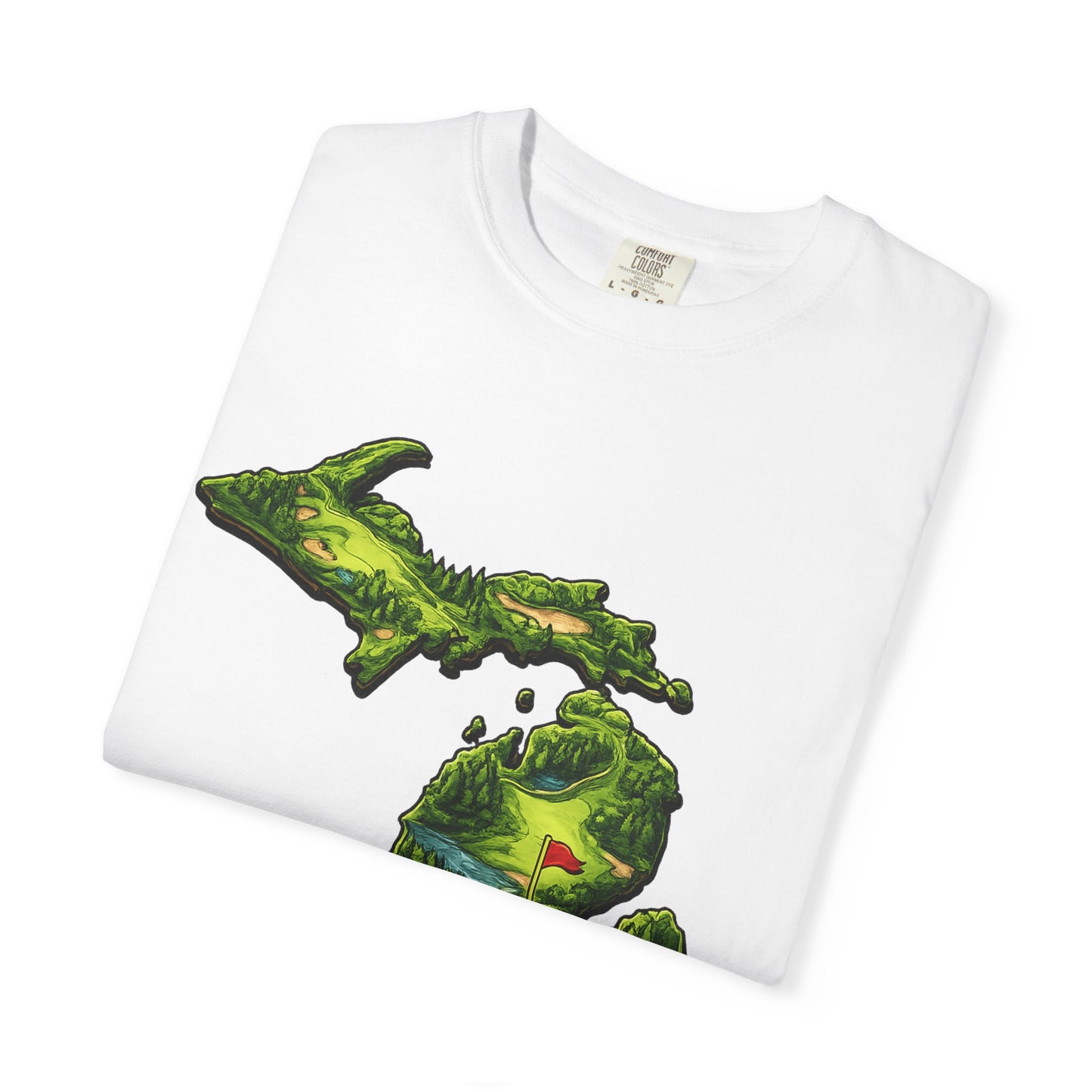 Michigan Made T-Shirt — Retro Green Map Graphic