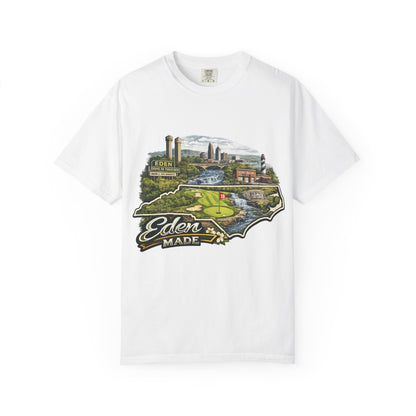 T-Shirt — 'Eden Made' Scenic Cityscape Tee (Vintage Travel/Local Pride)