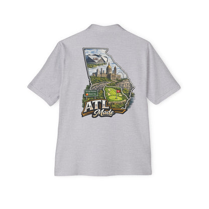 ATL Made Georgia Polo Shirt — Atlanta State Map Golf & Cityscape Chest Logo