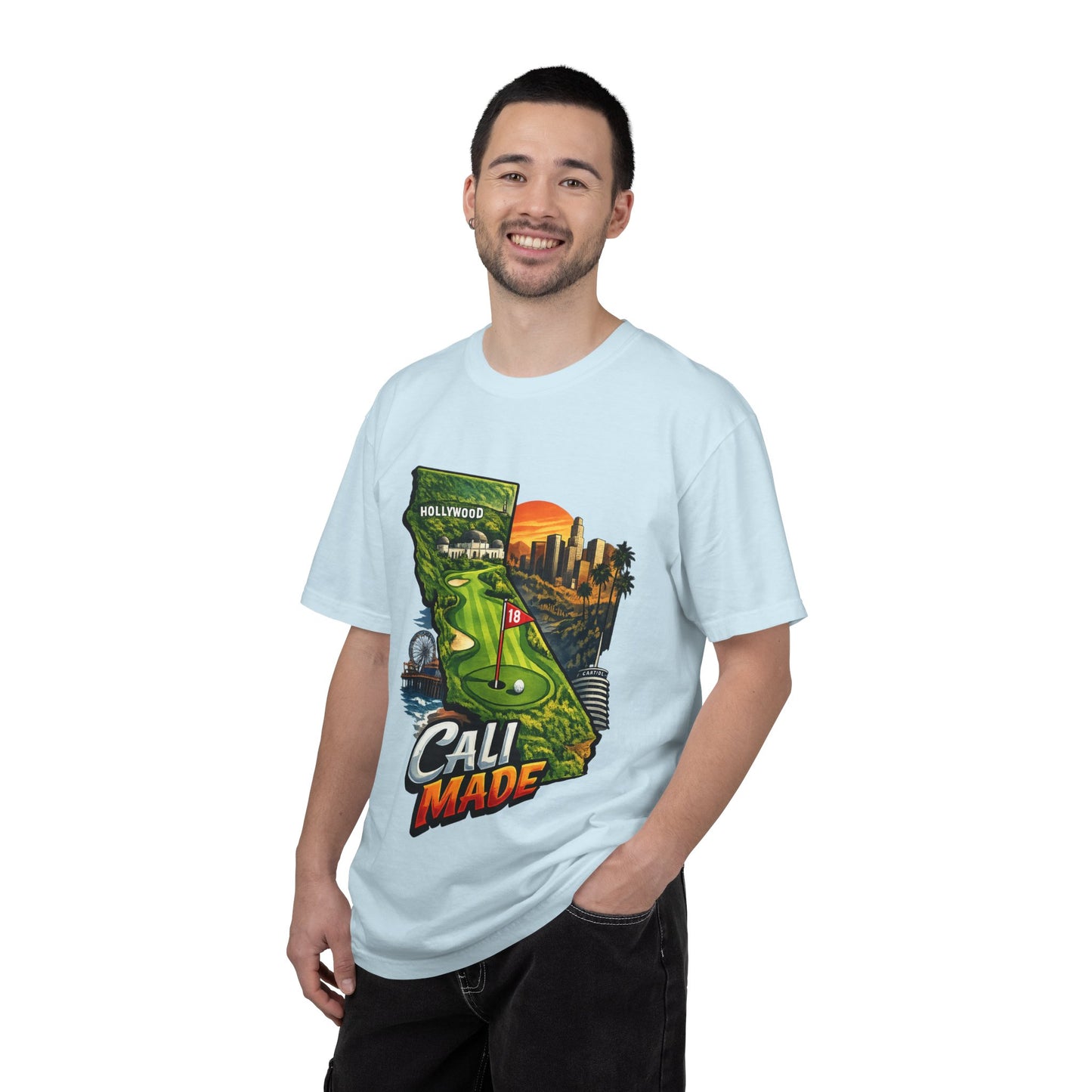 Cali Made T-Shirt — California Golf & Cityscape Tee
