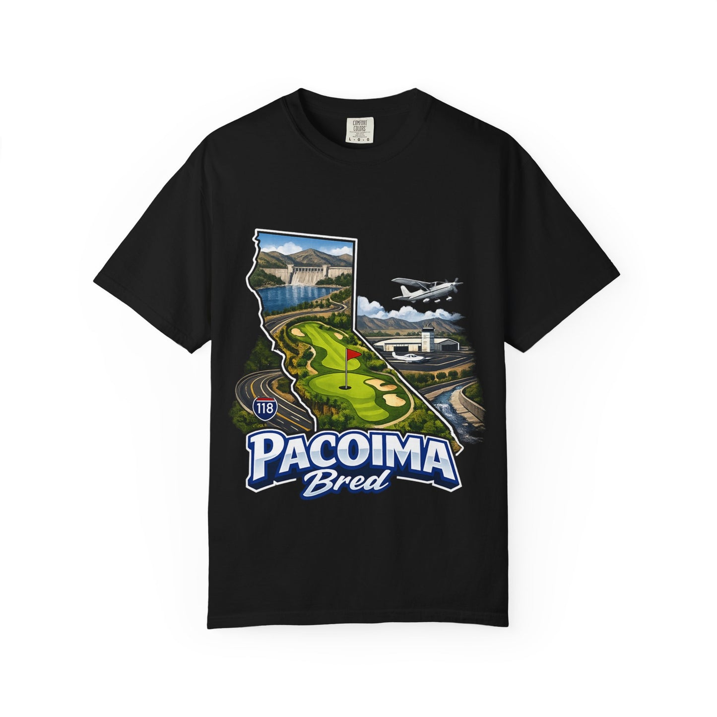 Pacoima Bred Graphic T-Shirt — Vintage Los Angeles Golf & Aviation Design