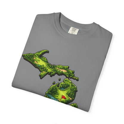 Michigan Made T-Shirt — Retro Green Map Graphic