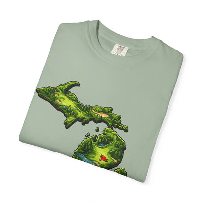 Michigan Made T-Shirt — Retro Green Map Graphic
