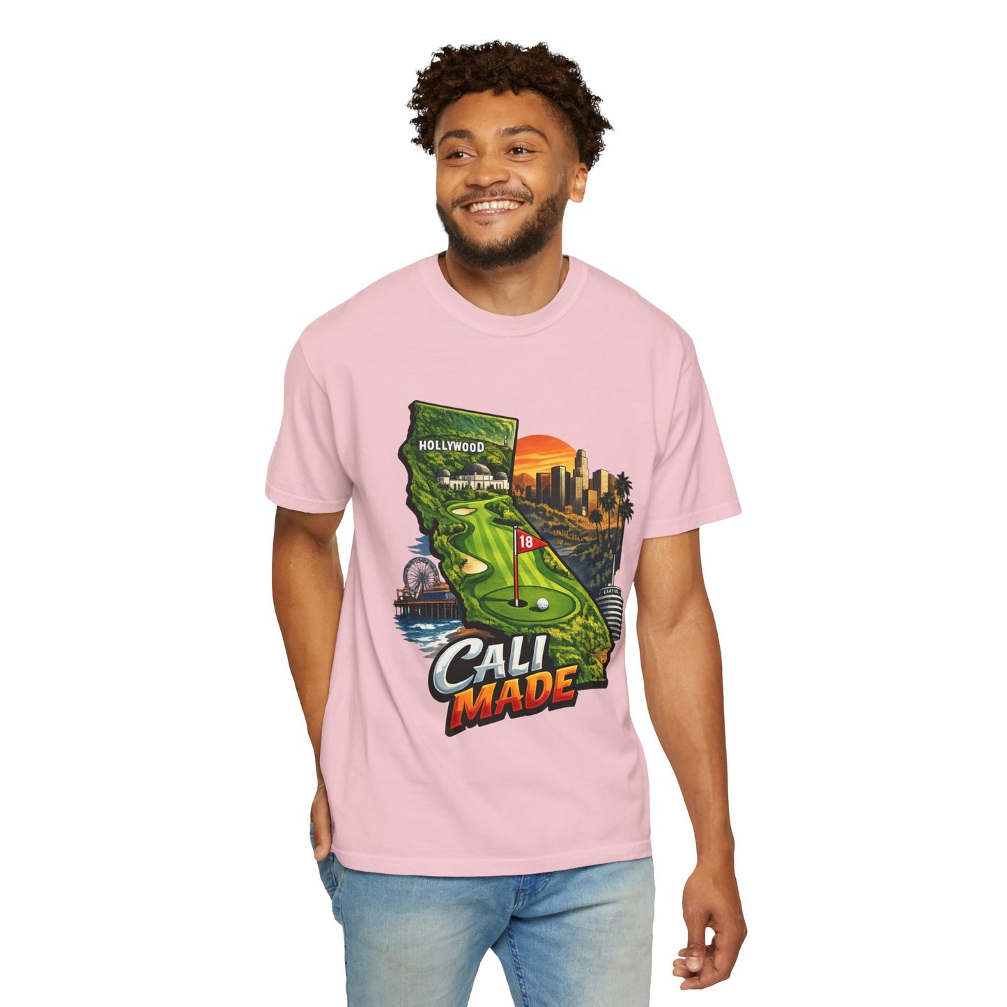 Cali Made T-Shirt — California Golf & Cityscape Tee