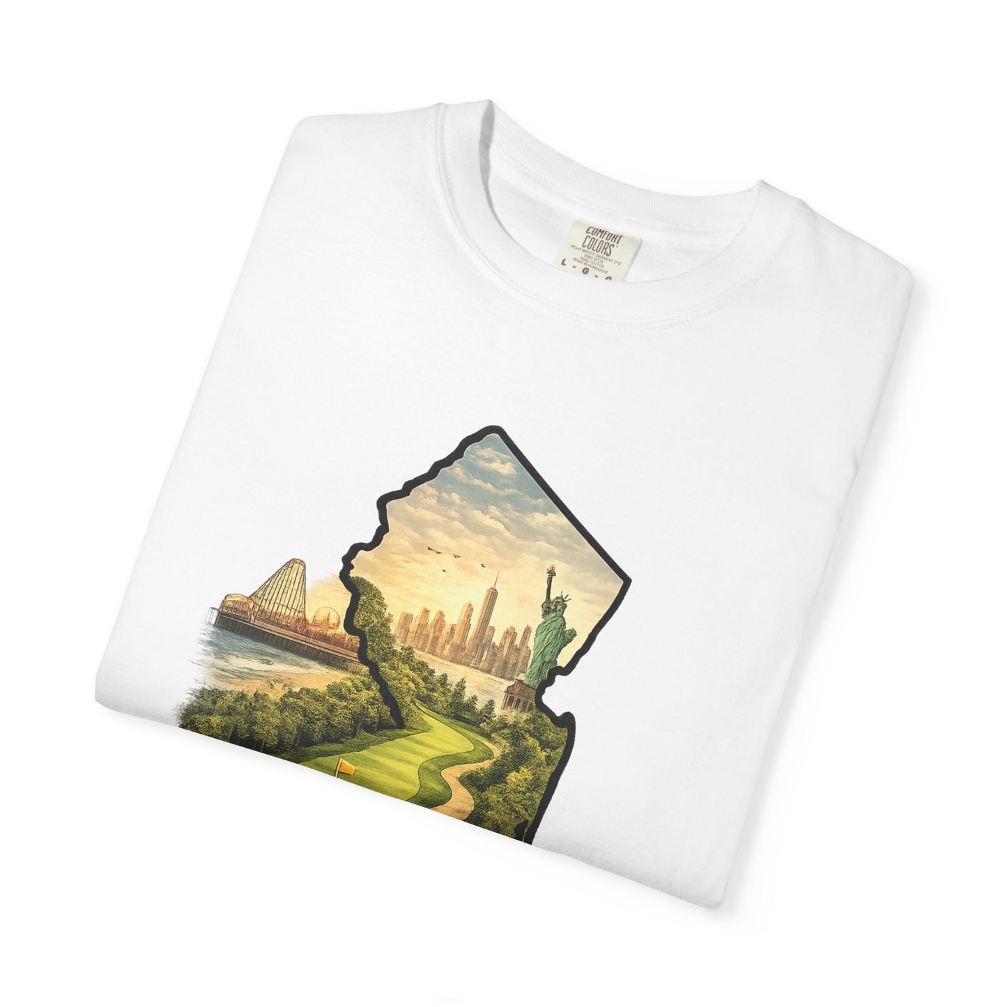 Jersey Made T-Shirt — New Jersey Scenic State Map Graphic Tee