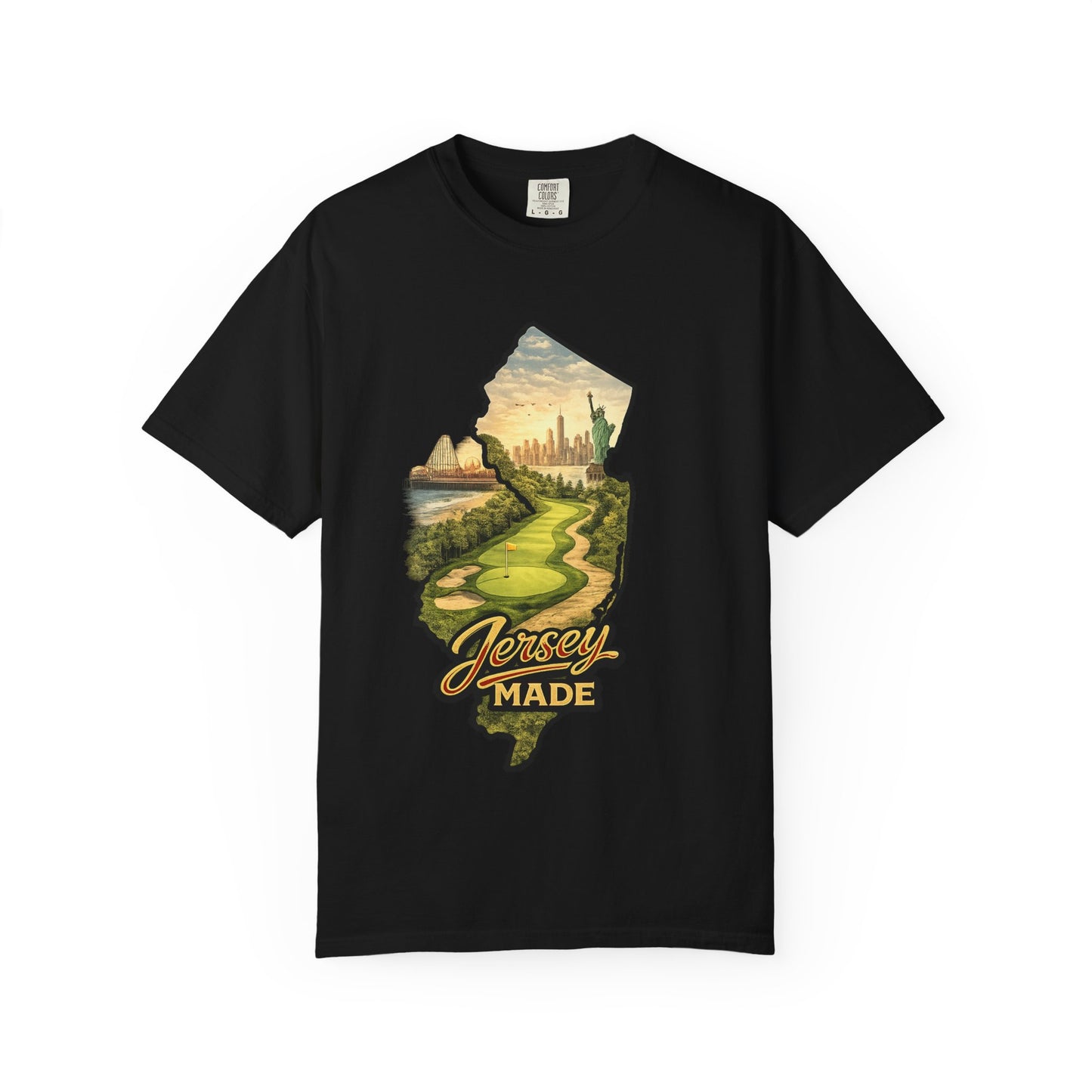 Jersey Made T-Shirt — New Jersey Scenic State Map Graphic Tee