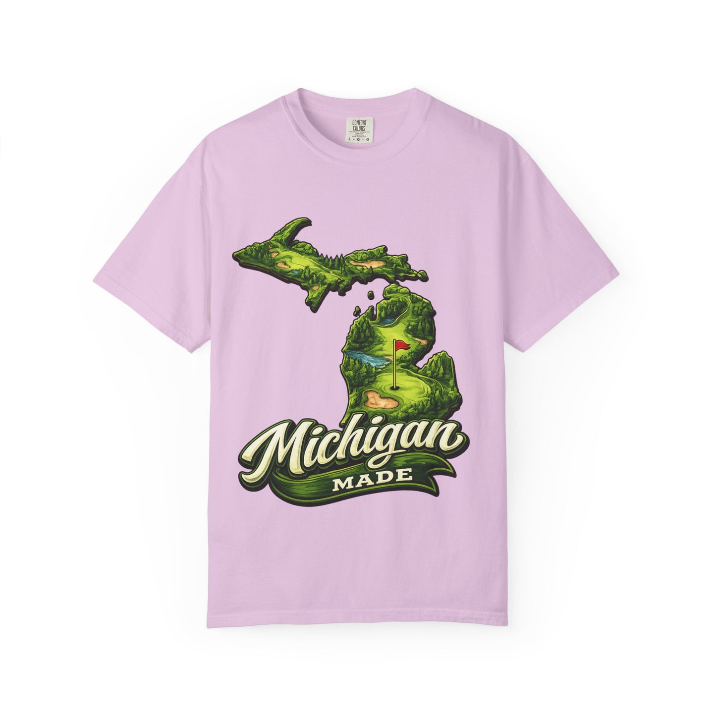 Michigan Made T-Shirt — Retro Green Map Graphic
