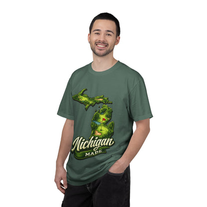 Michigan Made T-Shirt — Retro Green Map Graphic