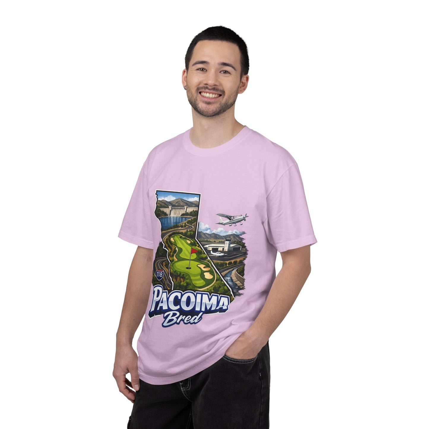Pacoima Bred Graphic T-Shirt — Vintage Los Angeles Golf & Aviation Design