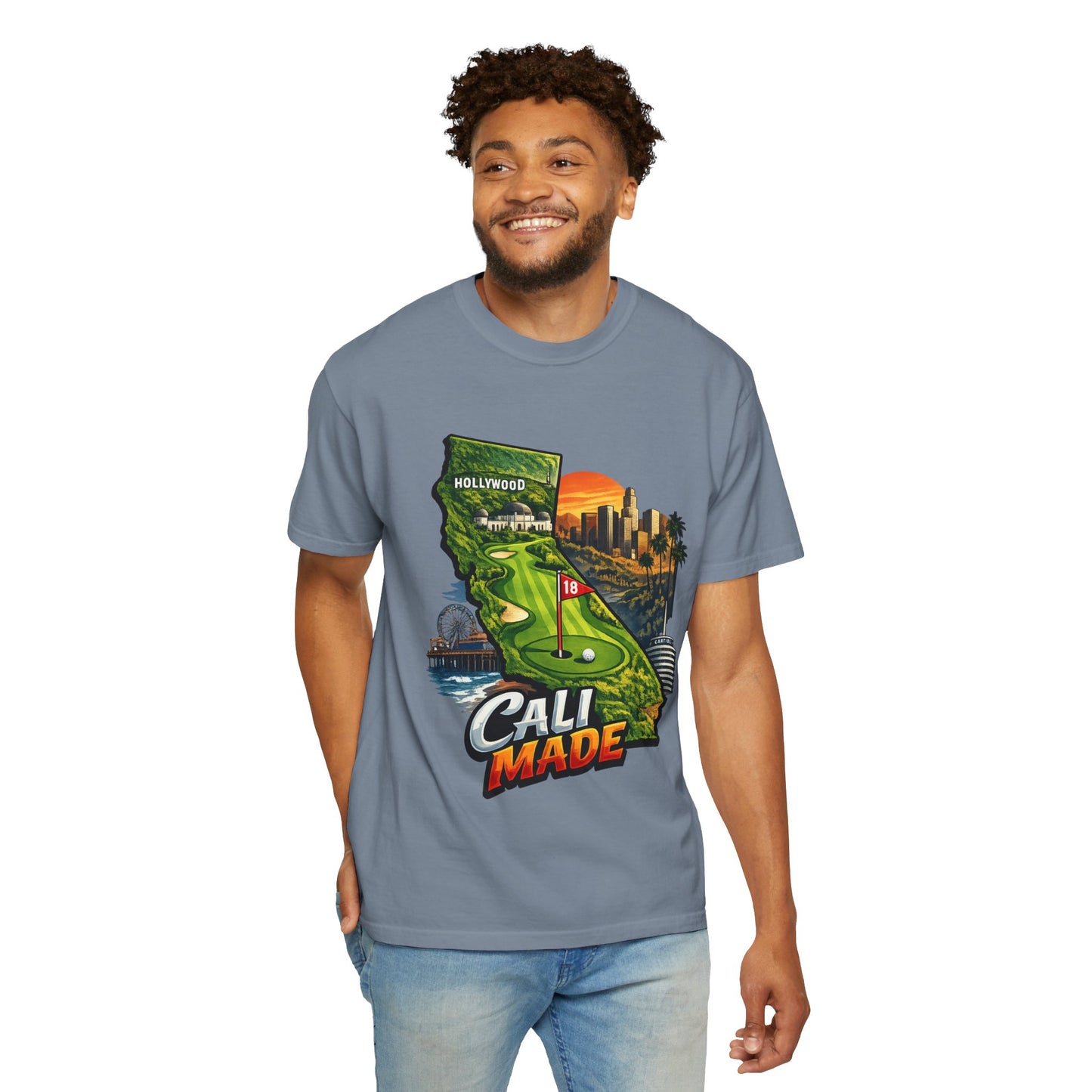 Cali Made T-Shirt — California Golf & Cityscape Tee