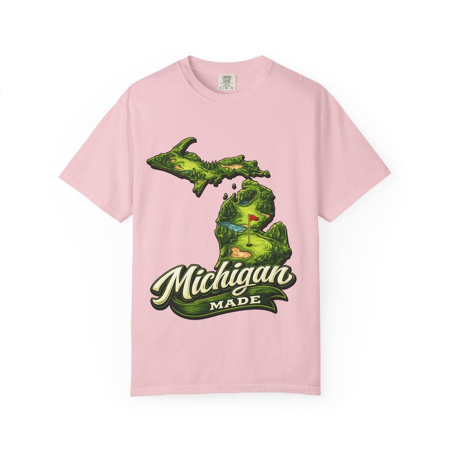 Michigan Made T-Shirt — Retro Green Map Graphic