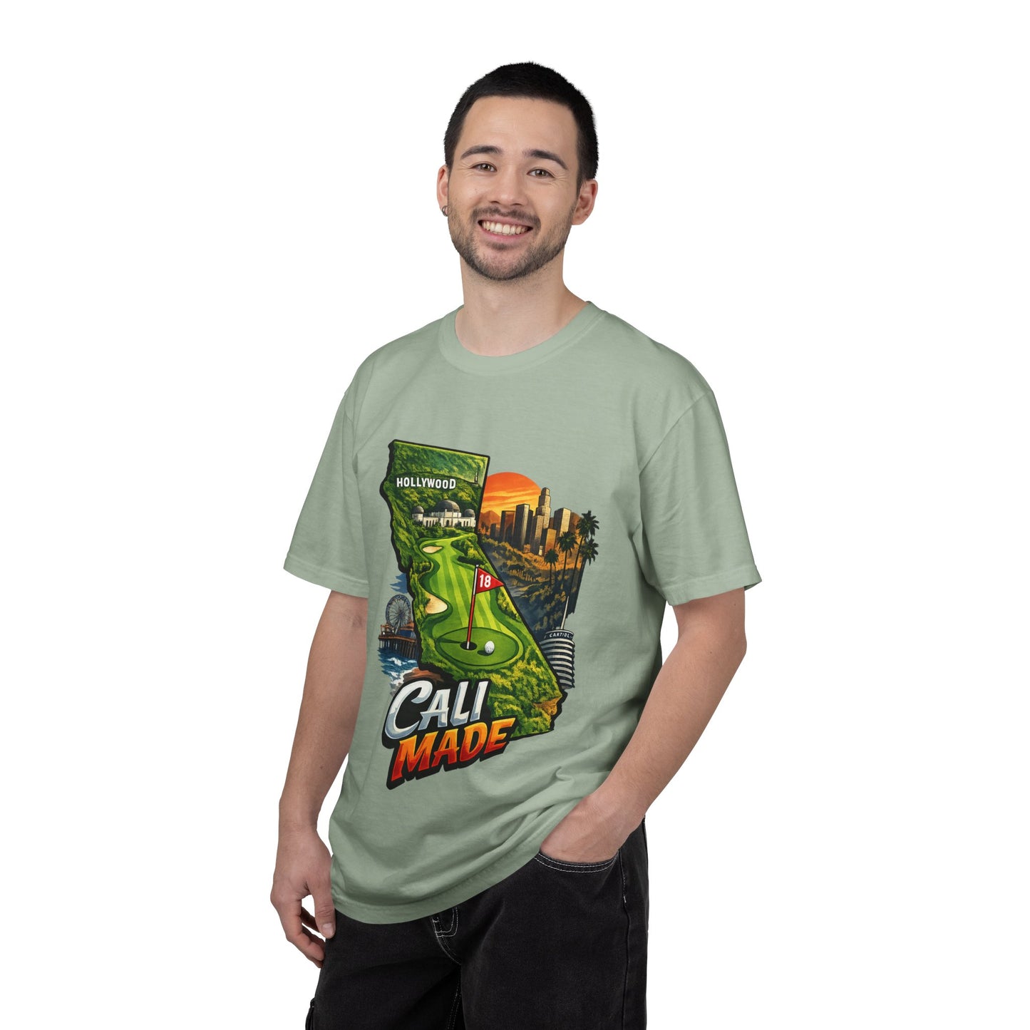 Cali Made T-Shirt — California Golf & Cityscape Tee