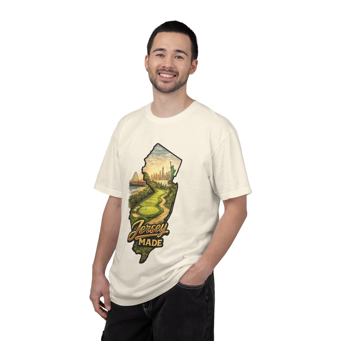 Jersey Made T-Shirt — New Jersey Scenic State Map Graphic Tee