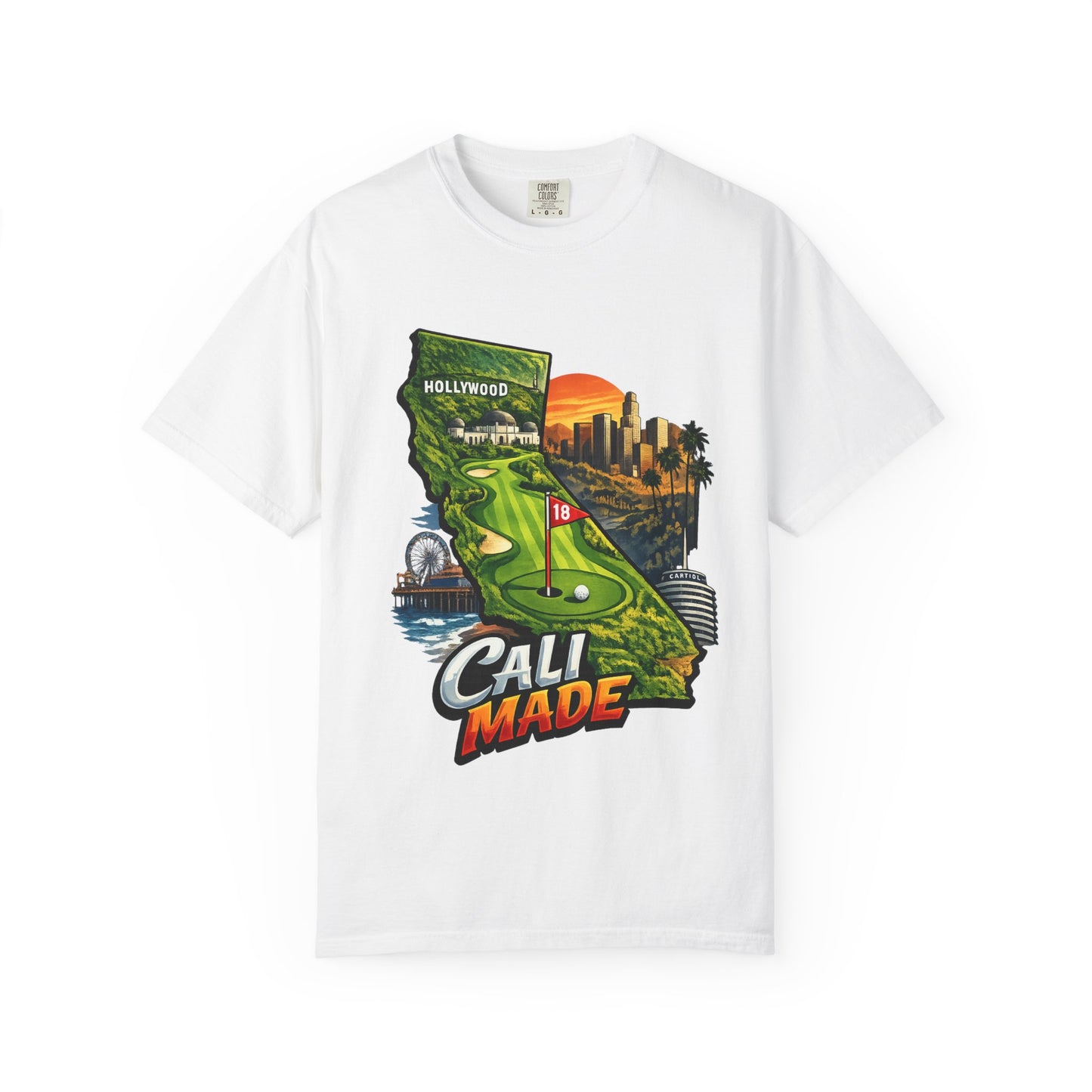 Cali Made T-Shirt — California Golf & Cityscape Tee