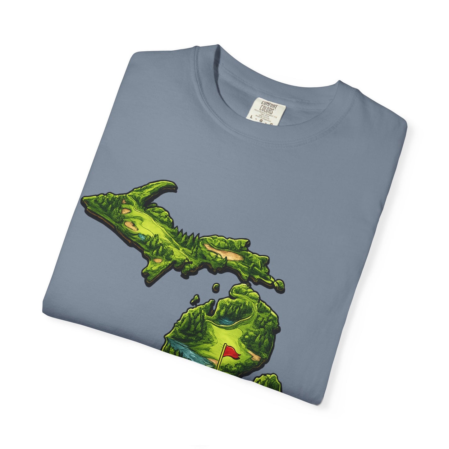 Michigan Made T-Shirt — Retro Green Map Graphic