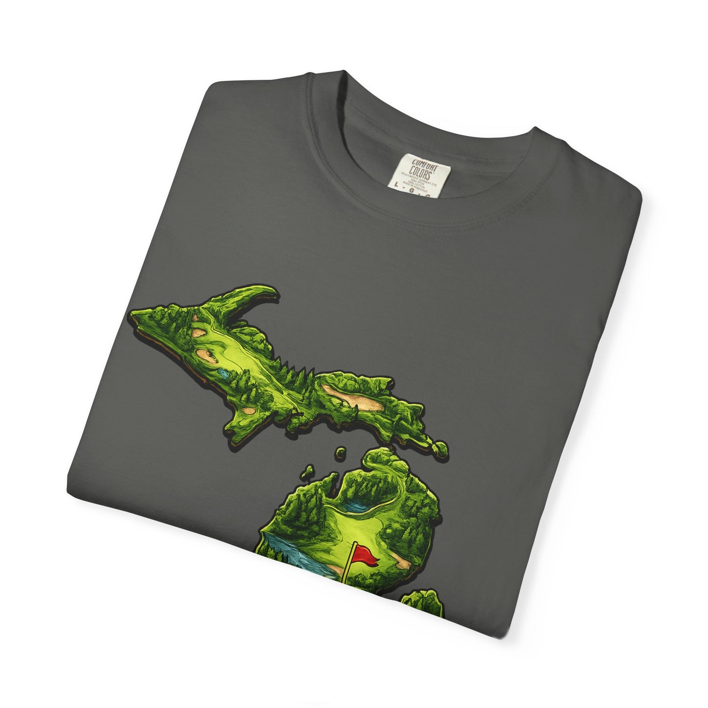 Michigan Made T-Shirt — Retro Green Map Graphic