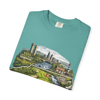 T-Shirt — 'Eden Made' Scenic Cityscape Tee (Vintage Travel/Local Pride)