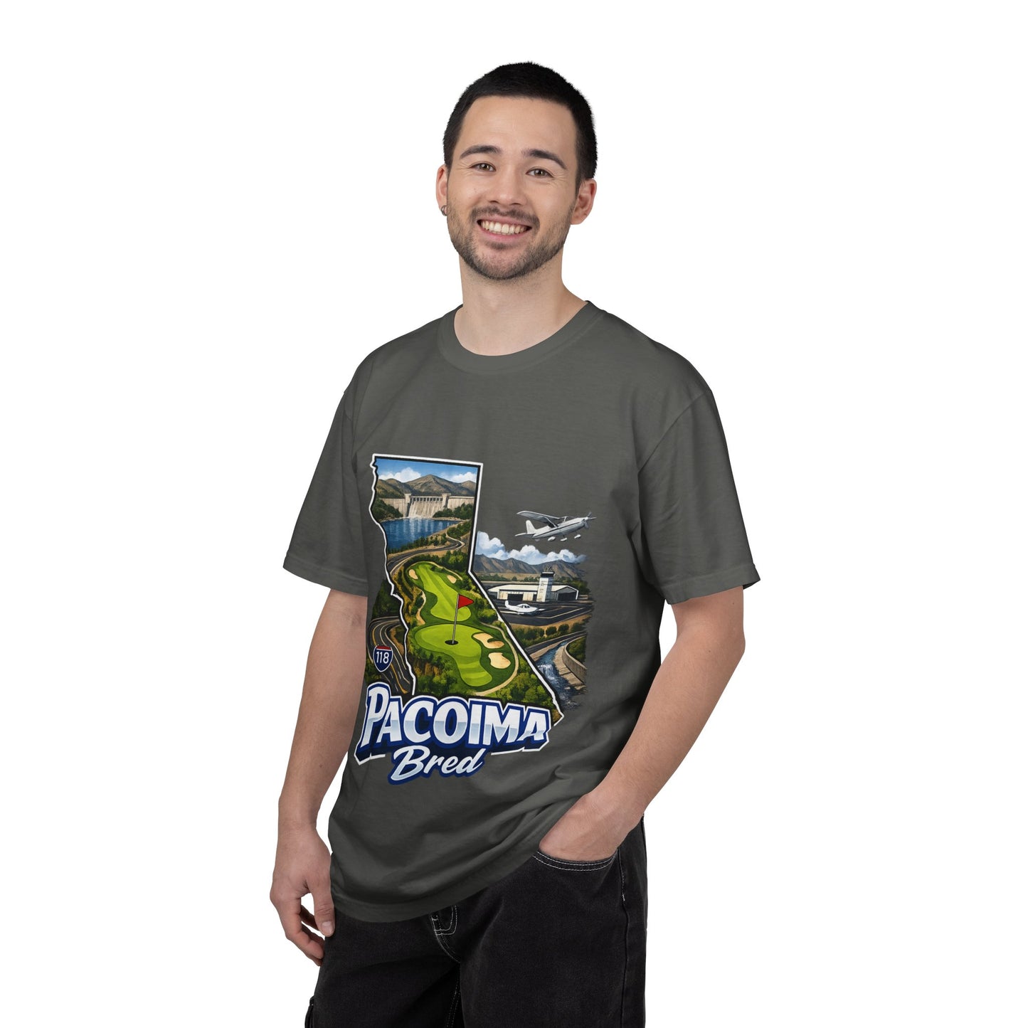 Pacoima Bred Graphic T-Shirt — Vintage Los Angeles Golf & Aviation Design