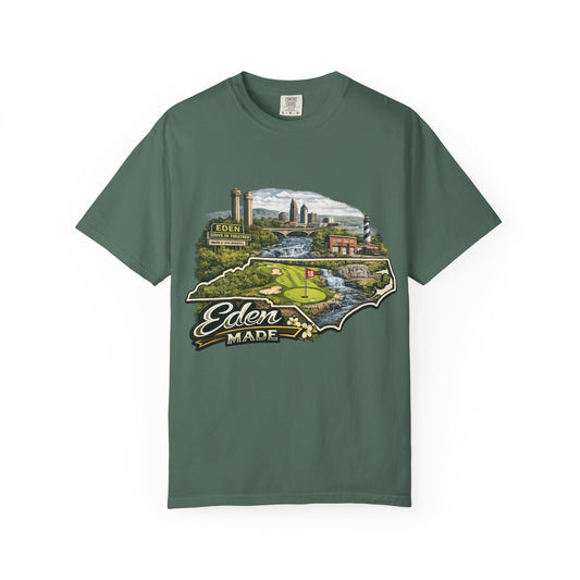 T-Shirt — 'Eden Made' Scenic Cityscape Tee (Vintage Travel/Local Pride)