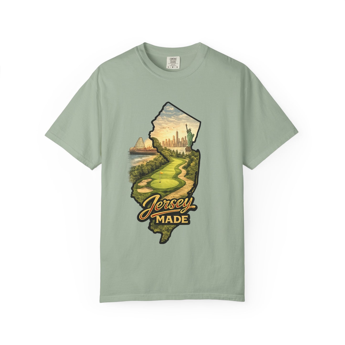 Jersey Made T-Shirt — New Jersey Scenic State Map Graphic Tee