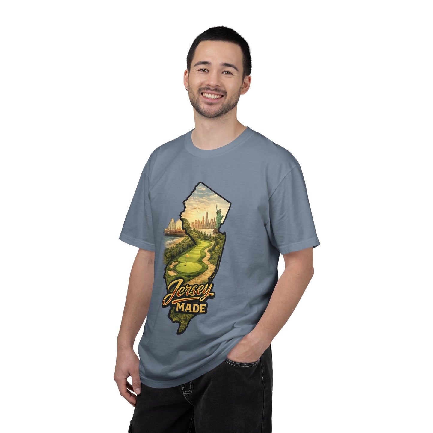 Jersey Made T-Shirt — New Jersey Scenic State Map Graphic Tee
