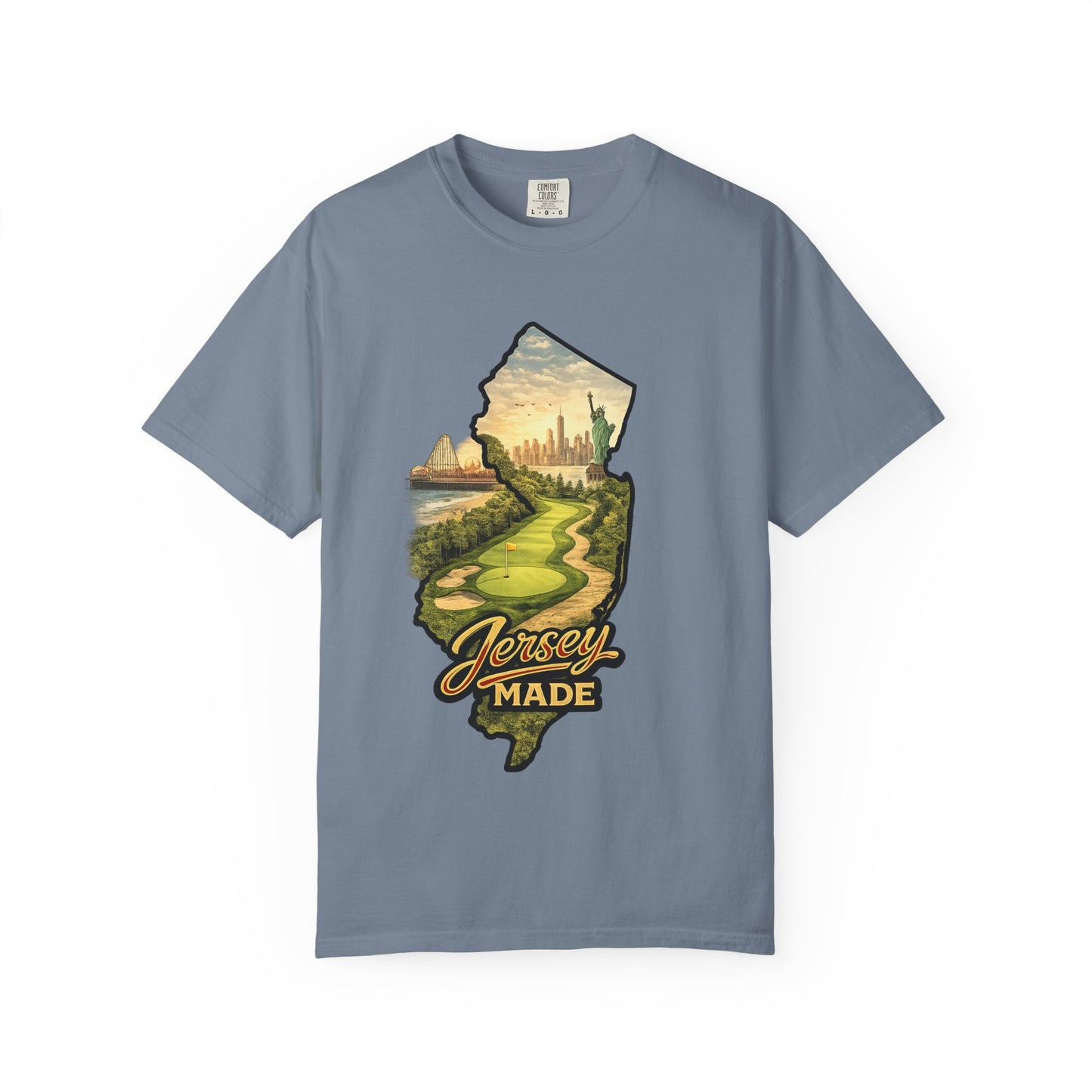 Jersey Made T-Shirt — New Jersey Scenic State Map Graphic Tee