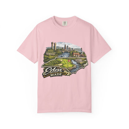 T-Shirt — 'Eden Made' Scenic Cityscape Tee (Vintage Travel/Local Pride)
