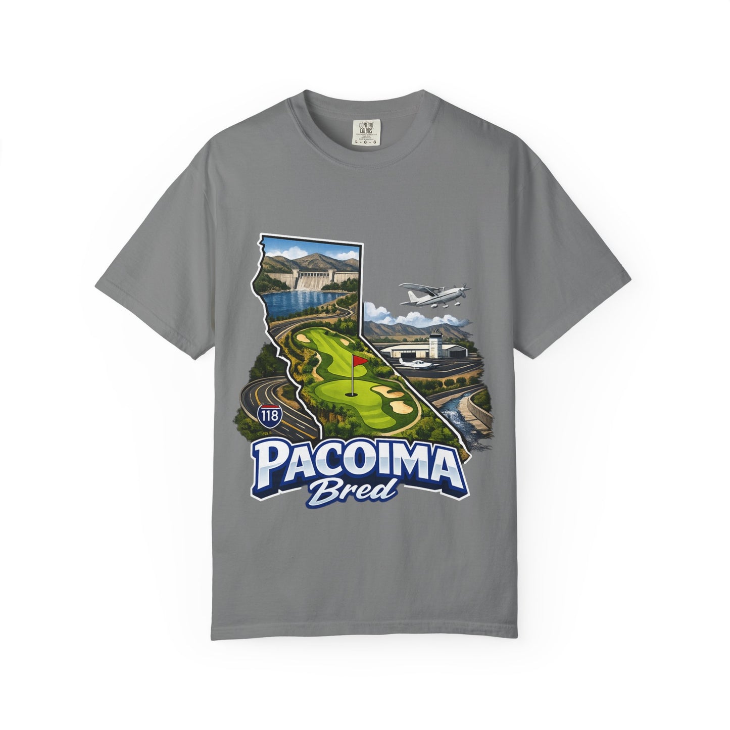 Pacoima Bred Graphic T-Shirt — Vintage Los Angeles Golf & Aviation Design
