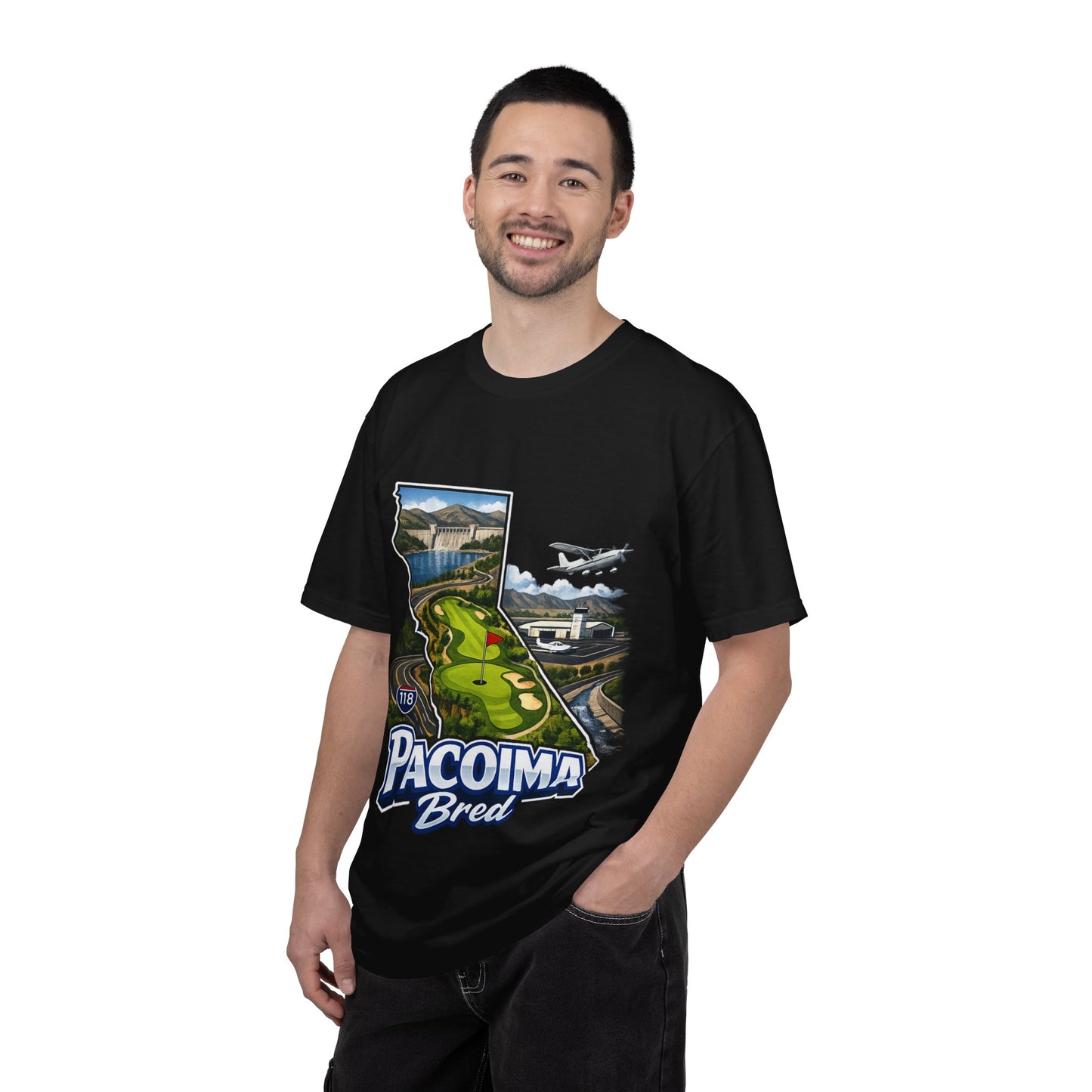 Pacoima Bred Graphic T-Shirt — Vintage Los Angeles Golf & Aviation Design