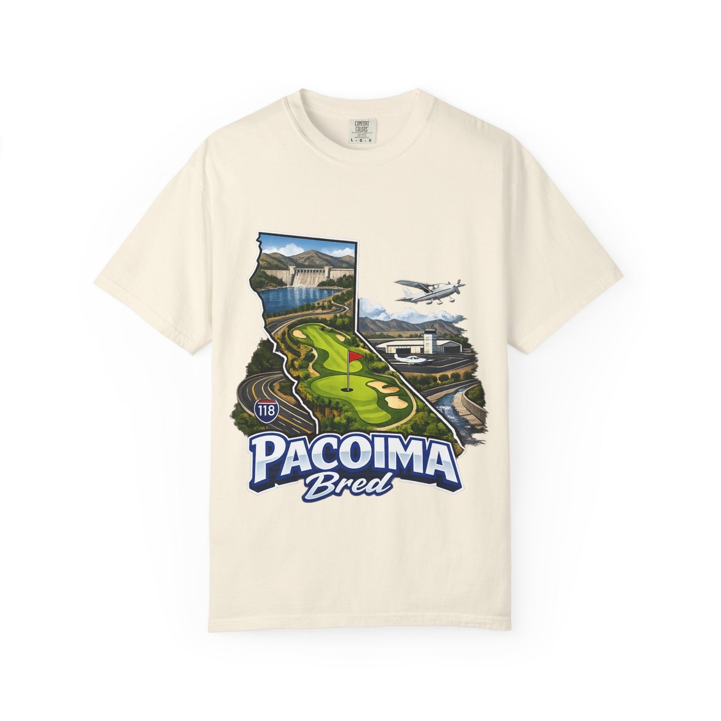 Pacoima Bred Graphic T-Shirt — Vintage Los Angeles Golf & Aviation Design