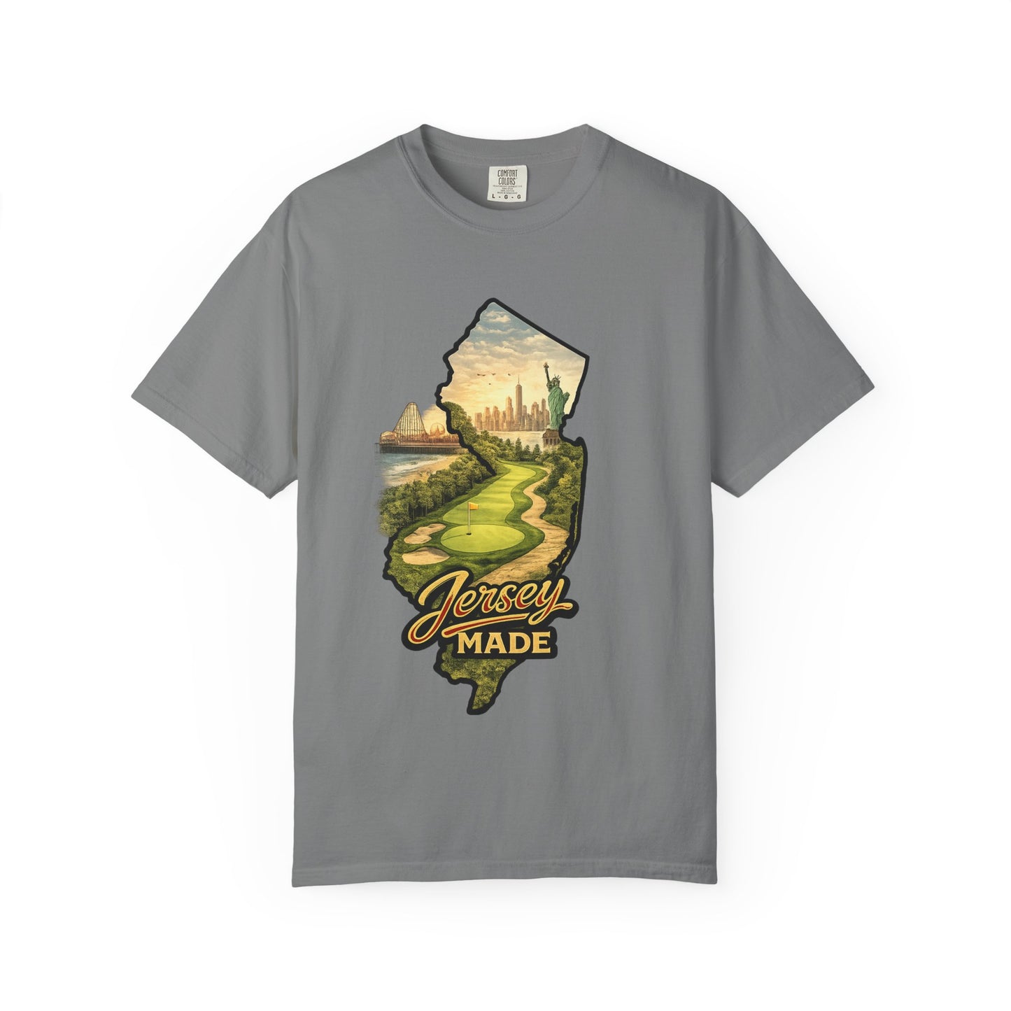 Jersey Made T-Shirt — New Jersey Scenic State Map Graphic Tee