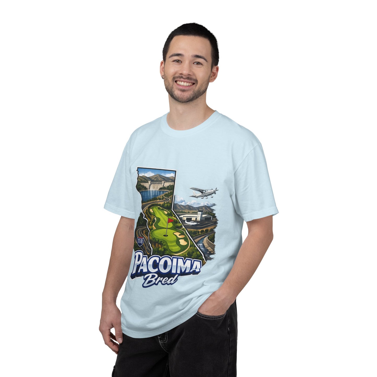 Pacoima Bred Graphic T-Shirt — Vintage Los Angeles Golf & Aviation Design