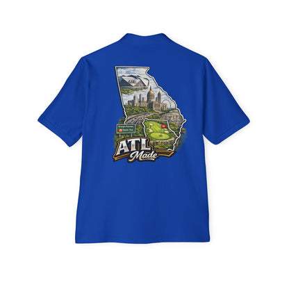 ATL Made Georgia Polo Shirt — Atlanta State Map Golf & Cityscape Chest Logo