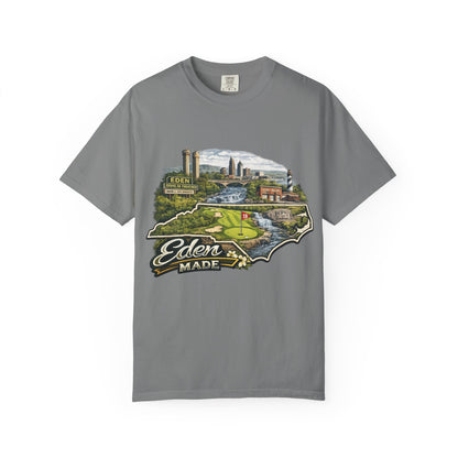 T-Shirt — 'Eden Made' Scenic Cityscape Tee (Vintage Travel/Local Pride)