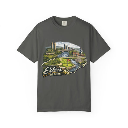 T-Shirt — 'Eden Made' Scenic Cityscape Tee (Vintage Travel/Local Pride)