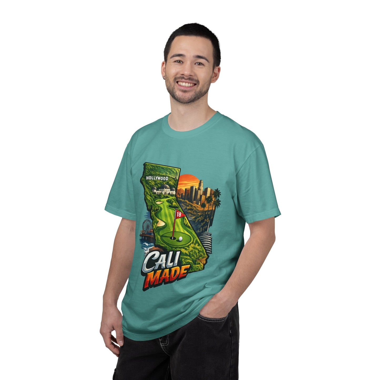 Cali Made T-Shirt — California Golf & Cityscape Tee