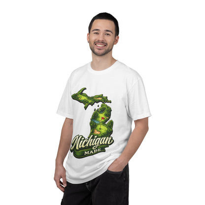 Michigan Made T-Shirt — Retro Green Map Graphic