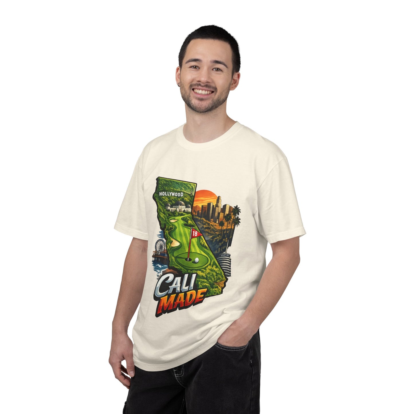 Cali Made T-Shirt — California Golf & Cityscape Tee