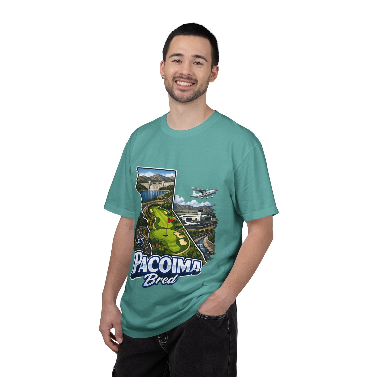 Pacoima Bred Graphic T-Shirt — Vintage Los Angeles Golf & Aviation Design