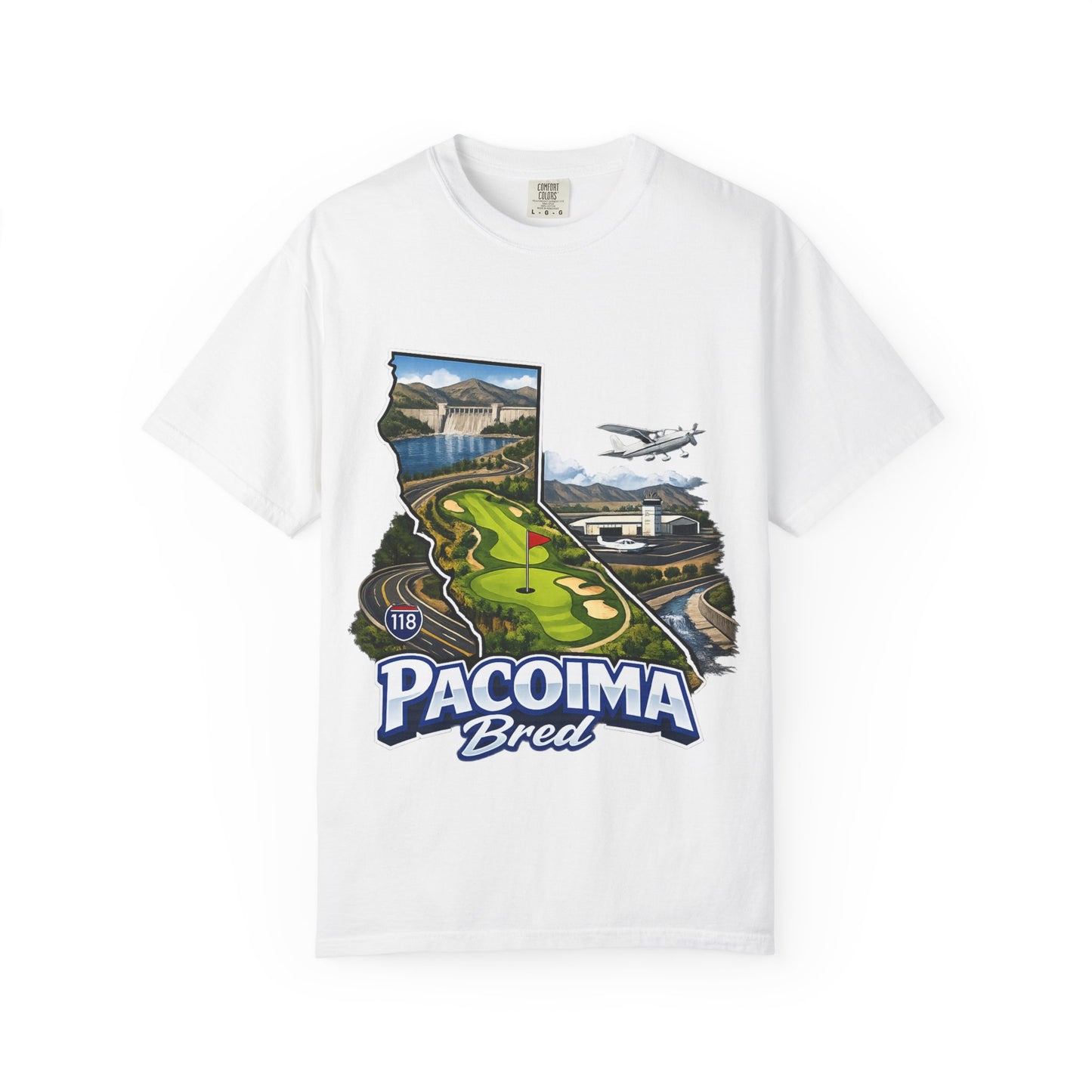 Pacoima Bred Graphic T-Shirt — Vintage Los Angeles Golf & Aviation Design